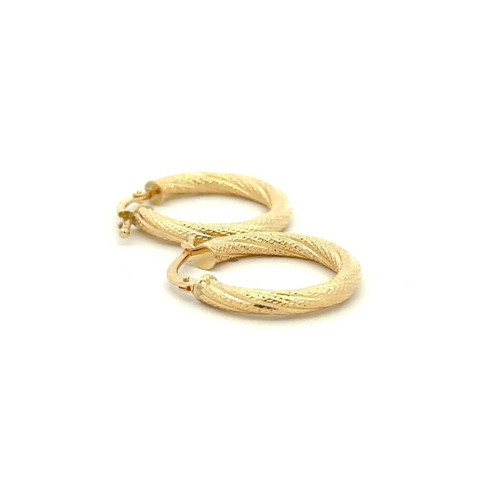 18K Yellow Gold Earrings Hoops 1.63 grams - Picture 8 of 8